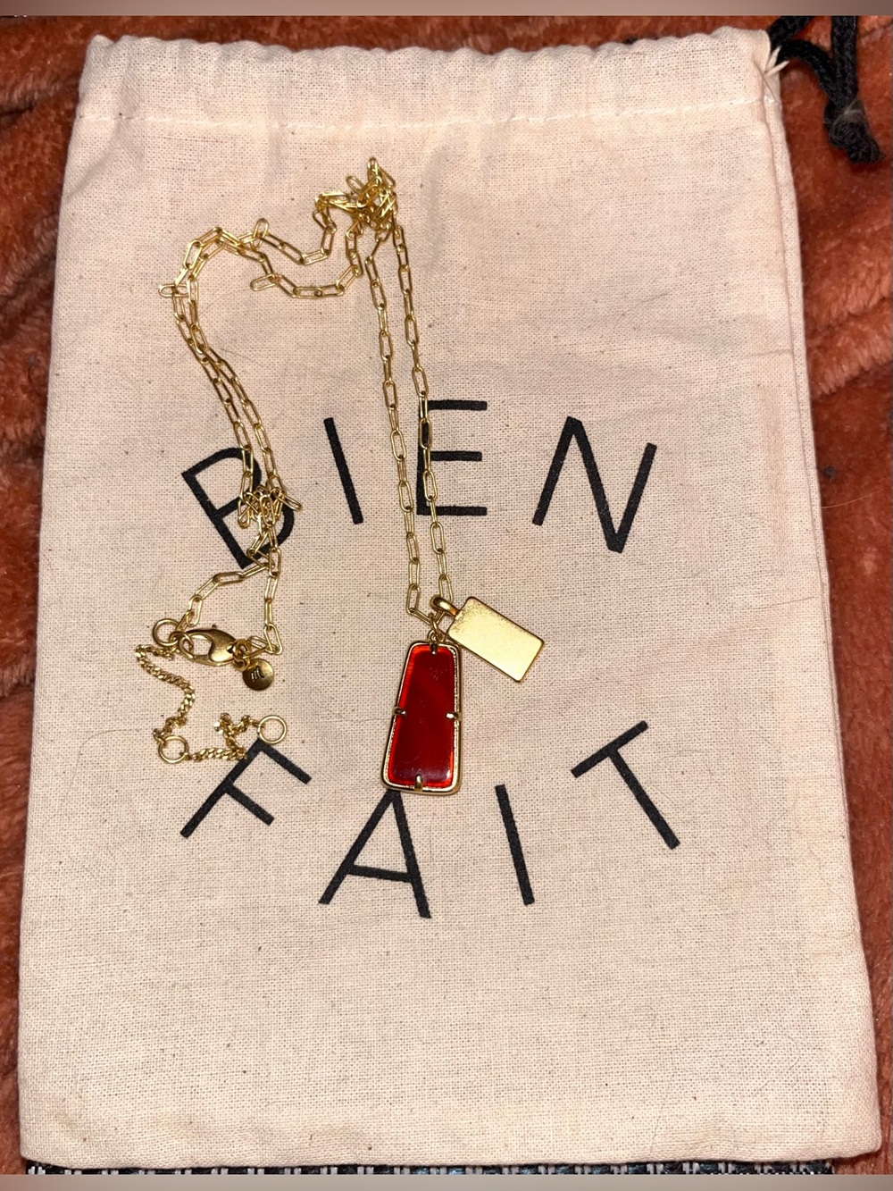 Madewell Stone Collection Carnelian Pendant Necklace - Picture 3 of 9